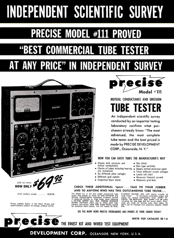 Precise Tube teste, Model 111