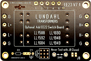 EE21 PCB for Lundahl Transformers